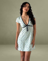 Vaiso Mini Dress in Pretty Petal Green