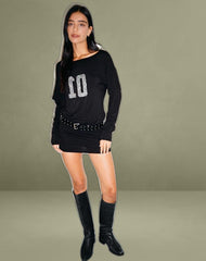 Jionni Sweater Dress in Hotfix Black
