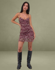 Micaya Mini Dress in Abstract Leo Spot