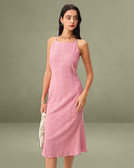 Pink Mermaid Slip Midi Dress