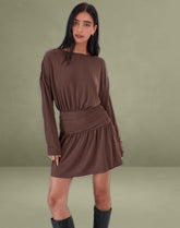 Sanuli Mini Dress In Bitter Chocolate