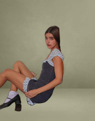 Sevda Mini Dress in Blue Black Basic Polka