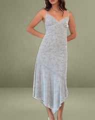 Devon Midi Dress in Flock Chic Petals Grey