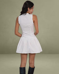 Dayara Mini Dress in Poplin White