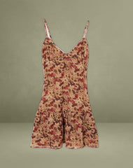 Marja Cami Mini Dress in Chiffon Rusty Flower