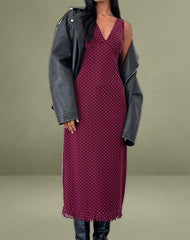 Gabriella Dress in Basic Polka Flock Berry