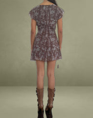 Valencia Mini Dress in Botanical Shadow Brown