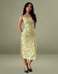 Nosita Midi Dress in Sunflower Pop Yellow