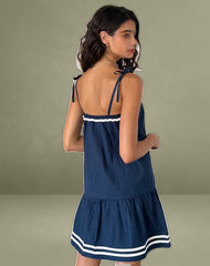 Rodha Cami Mini Dress in Poplin Navy