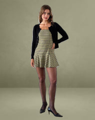 Hadia Bandeau Mini Dress in Check Yellow