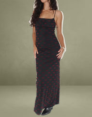 Darsih Maxi Dress in Lips Flock Black