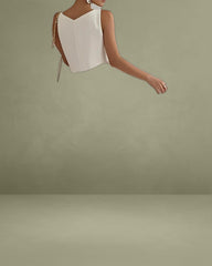 White V Neck Sleeveless Maxi Dress