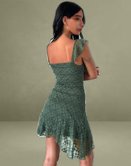 Jati Mini Dress in Sage Canina Rose Lace