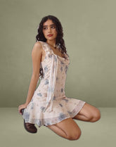 Binita Mini Dress in Wild Rose Blue