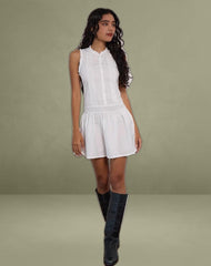 Dayara Mini Dress in Poplin White