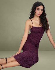 Darsih Cami Maxi Dress in Paisley Lace Burgundy