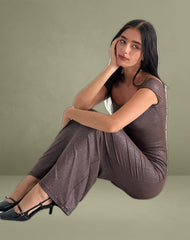 Jolita Maxi Dress in Brown Shimmer