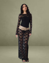 Sophie Unlined Maxi Dress in Black Jasmine Lace