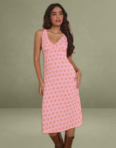 Lisheva Midi Dress in Tile Flower Pink