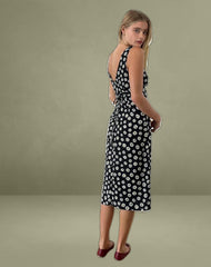 Lisheva Midi Dress in Grunge Daisy Black