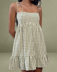 Nikita Mini Dress in Green Check