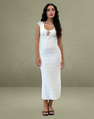 Labuan Maxi Dress in Celosia Lace White