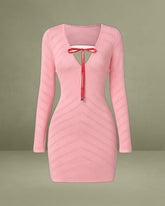 Bettydress - Pink Bodycon Cut Out Mini Dress