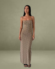 Darsih Maxi Dress in Daisy Flock Light Brown
