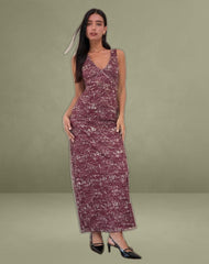 Vatika Maxi Dress in Abstract Leo Spot