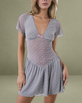 Geni Mini Dress in Heart Flock Grey