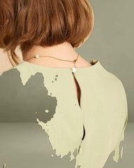 The Solid Square Neck Long Sleeve Dress