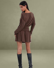 Sanuli Mini Dress In Bitter Chocolate