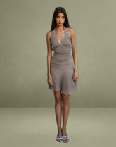 Yelena Halter Dress in Light Taupe