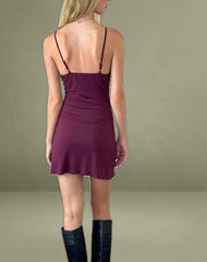Britney Mini Dress in Smooth Slinky Berry