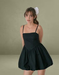 Micala Puffball Mini Dress in Black