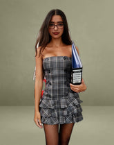 Pramila Mini Dress in Check Tailoring Grey
