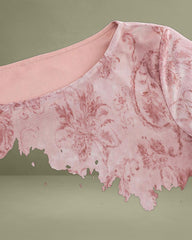 Pink Floral Bell Sleeve Maxi Dress