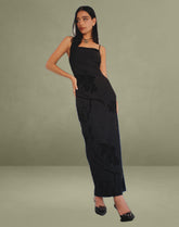 Nodu Maxi Dress in Orchids Flock Black