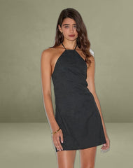 Belinda Mini Dress in Flower Broderie Black