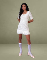 Fredrika Mini Dress in Lace Ivory