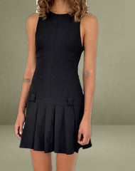 Ayosa Backless Mini Dress in Black