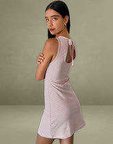 Muzuki Jersey Mini Dress in Red and White Stripe