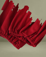 Wine Red Bishop Sleeve Maxi Dress