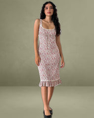 Bila Midi Dress in Pretty Ditsy