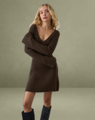 Meghan Mini Dress in Dark Chocolate