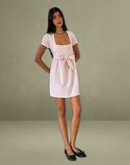 Leshiana Mini Dress in Poplin Light Pink