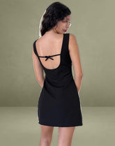 Irinel Bow Back Mini Dress in Black