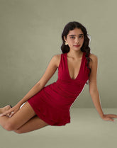 Lanai Mini Dress in Rayon Jersey Adrenaline Red