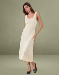 Ashtin Midi Dress in Pointelle Ivory