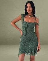 Jati Mini Dress in Sage Canina Rose Lace